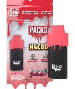 PACKS BY PACKWOODS H4CBD DISPOSABLE VAPE 2ML/1000MG – BLACK CHERRY GELATO
